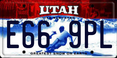 UT license plate E669PL