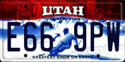 UT license plate E669PW
