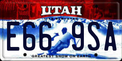 UT license plate E669SA