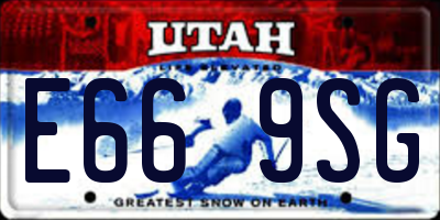 UT license plate E669SG