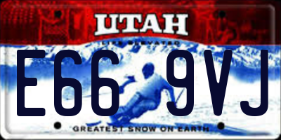 UT license plate E669VJ