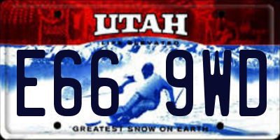 UT license plate E669WD