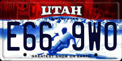 UT license plate E669WO