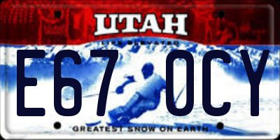 UT license plate E670CY
