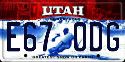 UT license plate E670DG