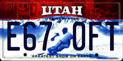 UT license plate E670FT
