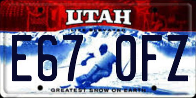 UT license plate E670FZ