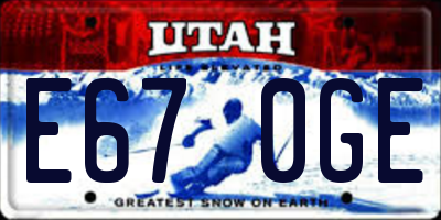 UT license plate E670GE