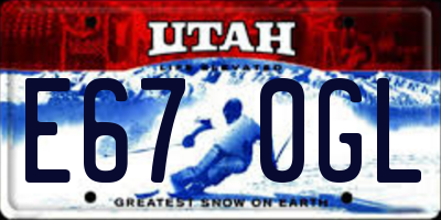UT license plate E670GL
