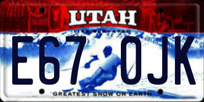 UT license plate E670JK