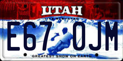 UT license plate E670JM
