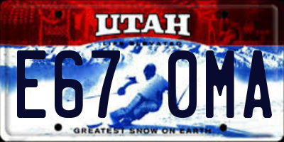 UT license plate E670MA