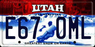 UT license plate E670ML