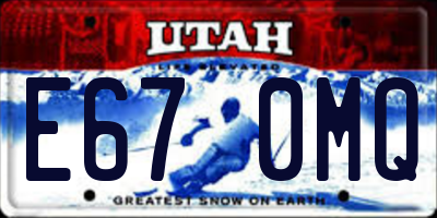 UT license plate E670MQ