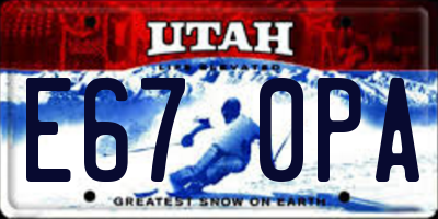 UT license plate E670PA