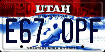UT license plate E670PF