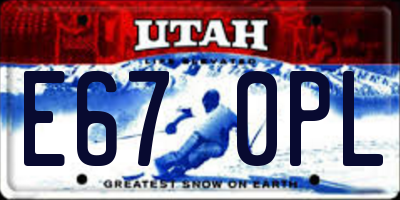 UT license plate E670PL