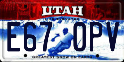 UT license plate E670PV