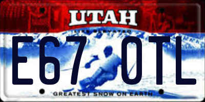UT license plate E670TL