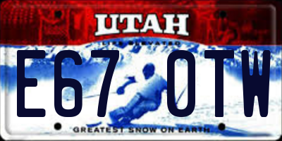 UT license plate E670TW