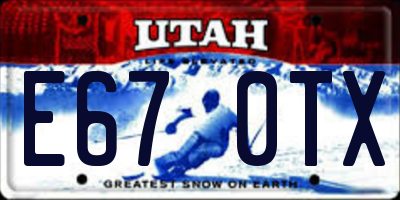 UT license plate E670TX