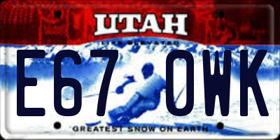 UT license plate E670WK