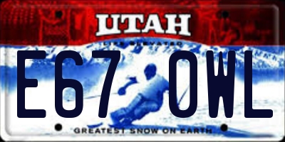 UT license plate E670WL