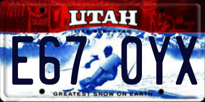 UT license plate E670YX