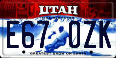 UT license plate E670ZK