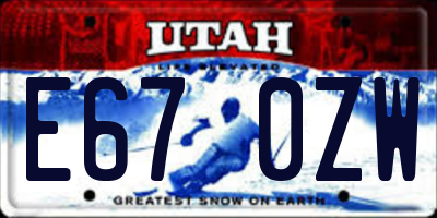 UT license plate E670ZW