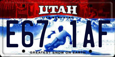 UT license plate E671AF