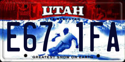 UT license plate E671FA