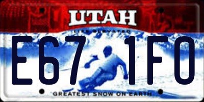 UT license plate E671FO