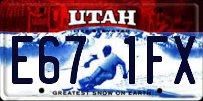 UT license plate E671FX