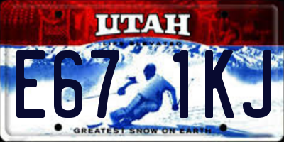 UT license plate E671KJ