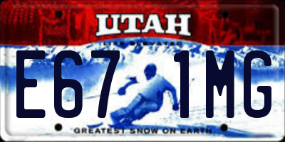 UT license plate E671MG