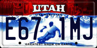 UT license plate E671MJ