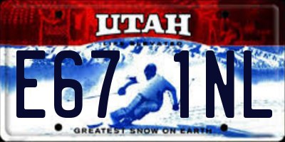 UT license plate E671NL