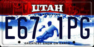 UT license plate E671PG