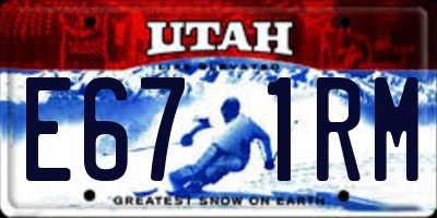 UT license plate E671RM