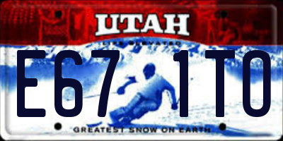 UT license plate E671TO