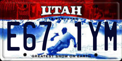 UT license plate E671YM