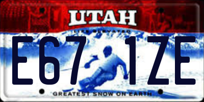 UT license plate E671ZE