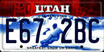 UT license plate E672BC