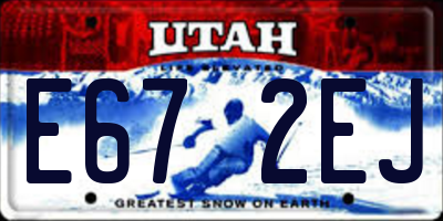 UT license plate E672EJ