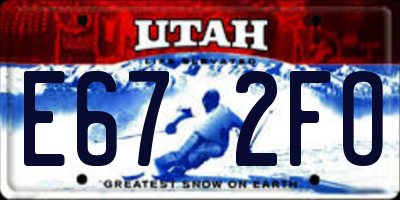 UT license plate E672FO