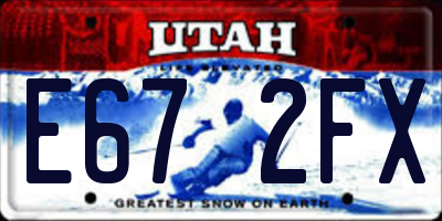UT license plate E672FX