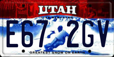 UT license plate E672GV