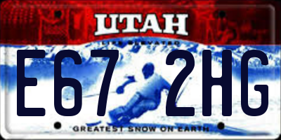 UT license plate E672HG