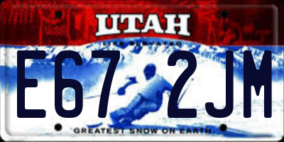 UT license plate E672JM